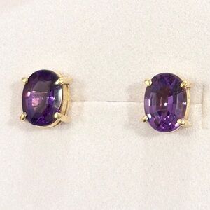 14K Amethyst Stud Earrings